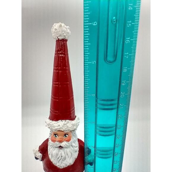 Classic Santa Gnomes Resin Figurine 6" Tall Red Pointy Hat - Picture 3 of 8